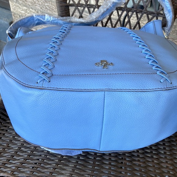 orYANY.  NEW WITH DUSTBAG. BEAUTIFUL SKYBLUE BAG. 100% LEATHER.  NWT - Picture 9 of 13